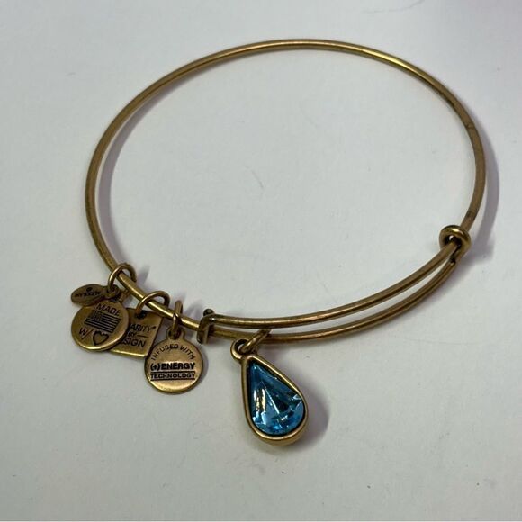 Alex and Ani Living Water Charm‎ Bangle Rafaelian Gold Finish Bracelet - Picture 1 of 2